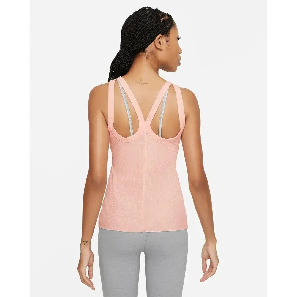 Nike Womens XS Yoga Luxe Ribbed Tank Top Dri-Fit - Picture 3 of 3
